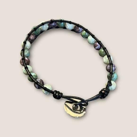 Natural Stone and Sterling Beaded Bracelet - Picture 2 of 3